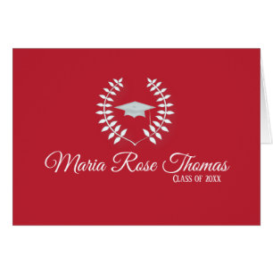 Cartão Formando Vermelho Cardeal Obrigado Nota (4,25" x 5