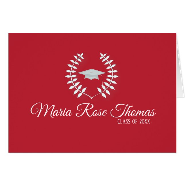 Cartão Formando Vermelho Cardeal Obrigado Nota (4,25" x 5 (Frente horizontal)