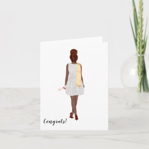 Cartão Formandos Afro-Americano Chic Personalizado