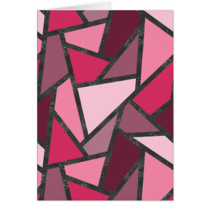 Cartão Formas de vidro cor-de-rosa