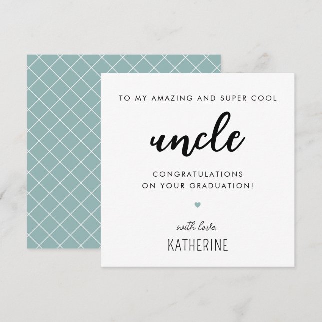 Cartão Formatação de Tio Moderno e Bonito Personalizado (Frente/Verso)