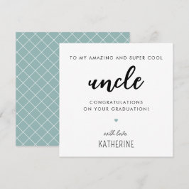 Cartão Formatação de Tio Moderno e Bonito Personalizado