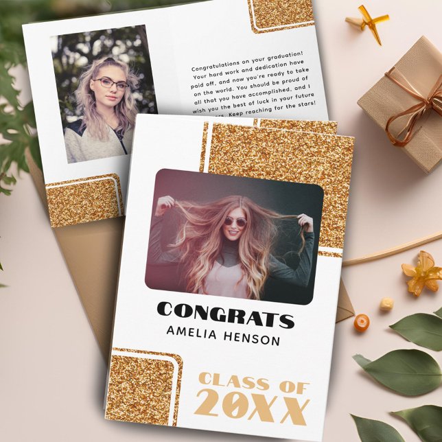 Cartão Formatura 2024 Parabéns Graduado Dourado Brilho 2  (Criador carregado)