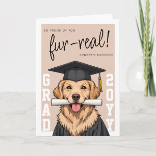 Cartão Formatura Cachorro Golden Retriever Fofo Foto Pers