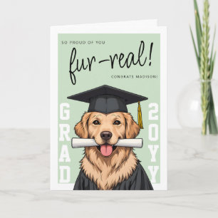 Cartão Formatura Cachorro Golden Retriever Fofo Foto Pers