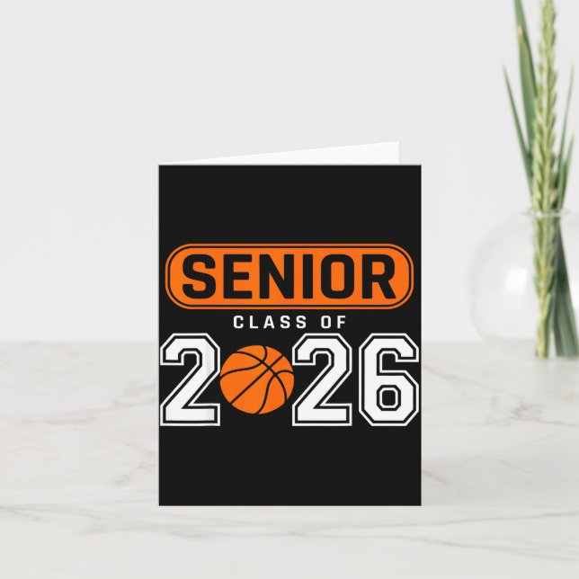 Cartão Formatura da Turma Senior 26 Basquete (Frente)
