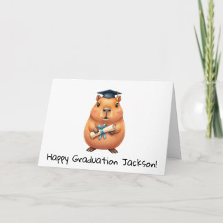 Cartão Formatura de Capivara Fofa Personalizada 
