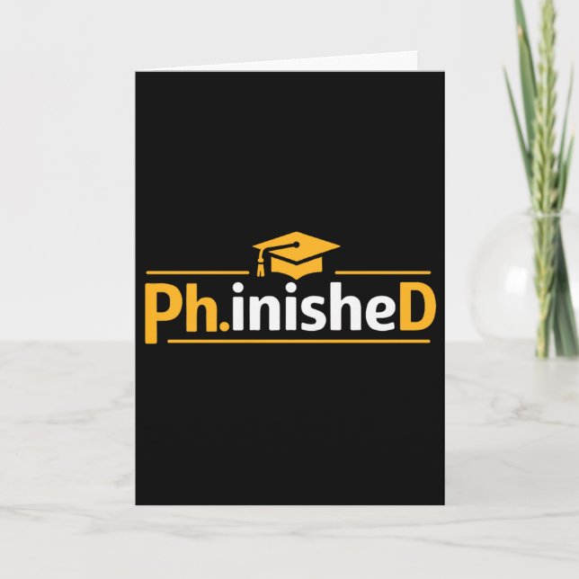 Cartão Formatura de PhD engraçada 2026 PhD Concluído Prem (Frente)