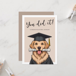 Cartão Formatura Personalizada Cachorro Golden Retriever