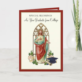 Cartão Formatura Religiosa Católica Corações Sagrados Ros