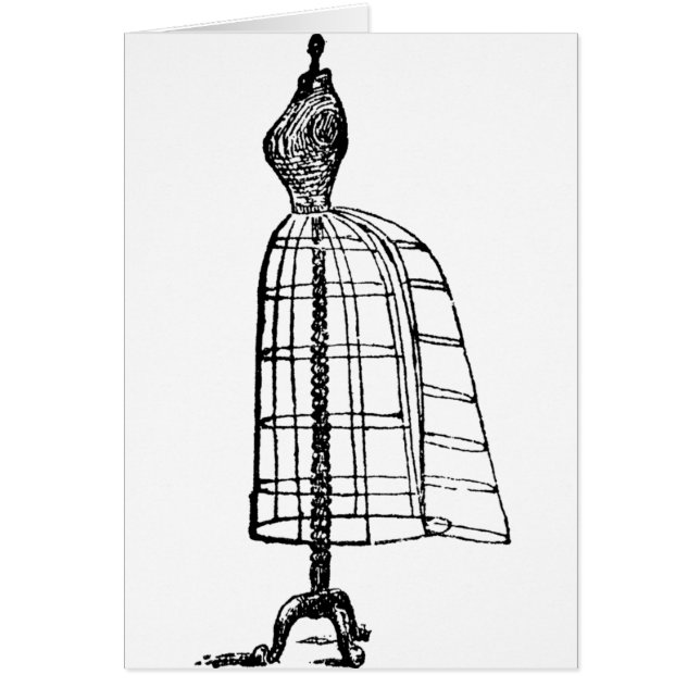 Cartão Formulário do vestido do vintage (Frente)