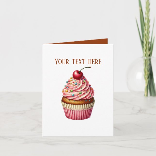 Cartão Fornecedores de padaria fofa cupcake personalizáve (Frente)