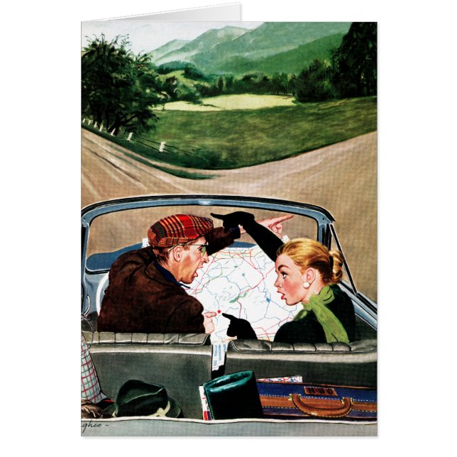 Cartão Forquilha na estrada (Frente)