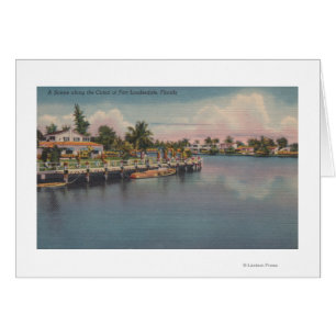 Cartão Fort Lauderdale, Florida - cena do canal