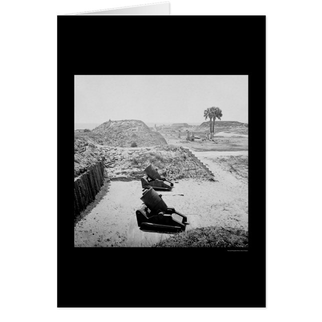 Cartão Fort Moultrie Interior perto de Chaleston, SC 1865 (Frente)