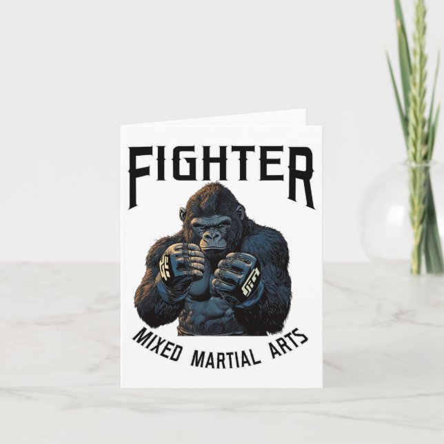 Cartão Forte Mma Gorilla - Combate A Boxas E Gaiolas (Frente)