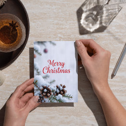 Cartão Fosco Pine Cone Feliz Design de Natal