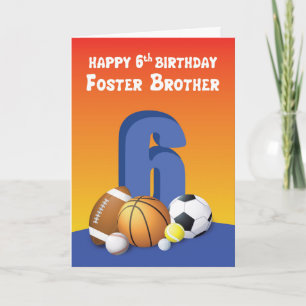 Cartão Foster Brother 6 Birthday Sports Balls