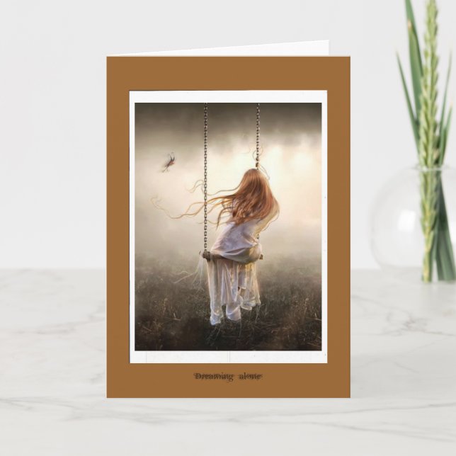 Cartão foto a Boémia romântica baloiço jovem rapariga (Frente)