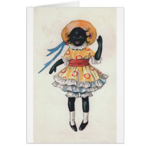 Cartão Foto americana do vintage da boneca do africano