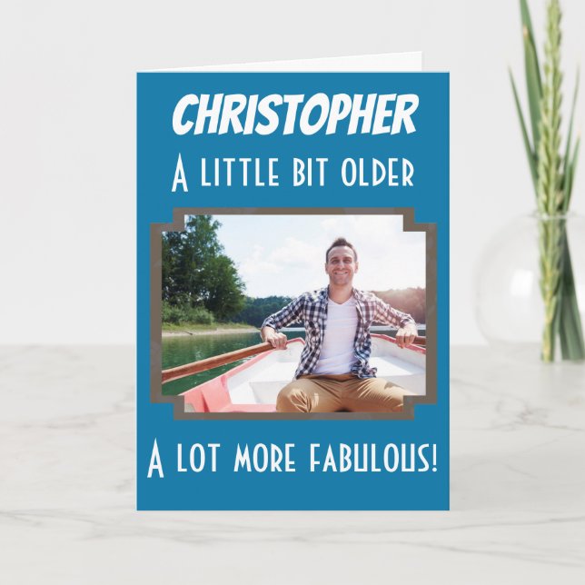 Cartão Foto aniversário de 40 anos engraçada (Frente)