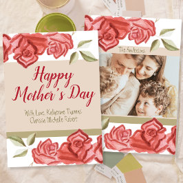 Cartão Foto Bonito Floral Trendy Modern Dia de as mães