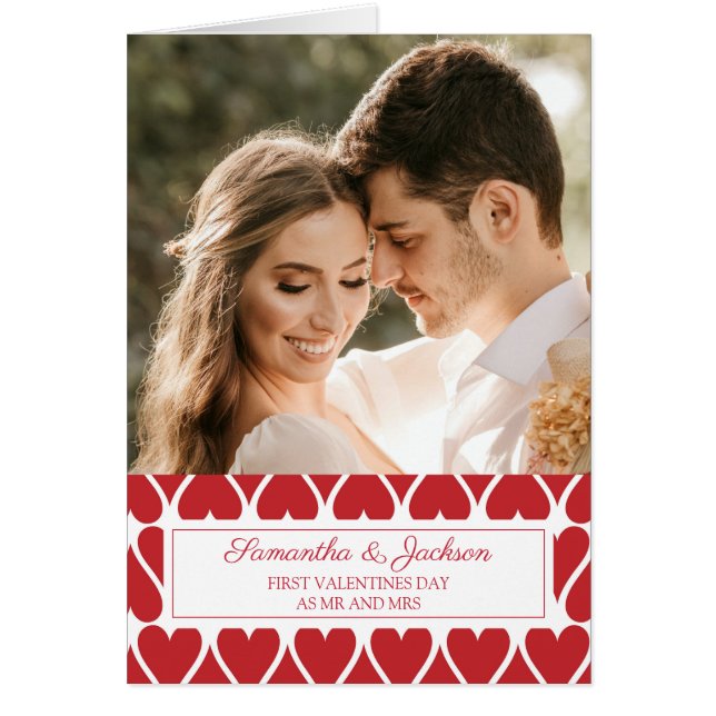 Cartão Foto casada do primeiro Dia de os namorados (Frente)