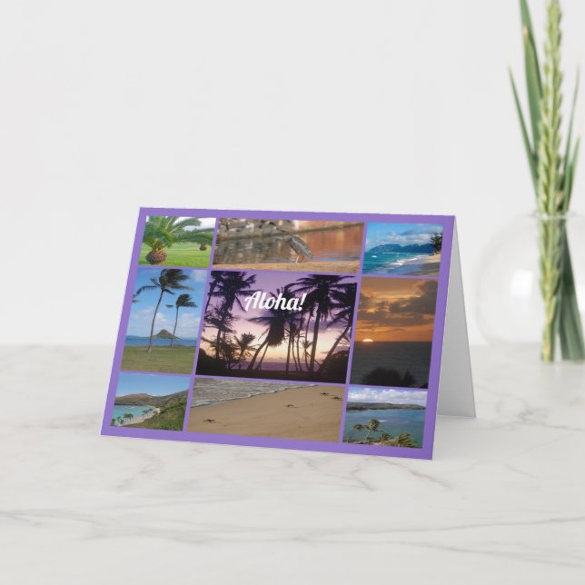 Cartão Foto Colagem de Oahu, Havaí (Frente)