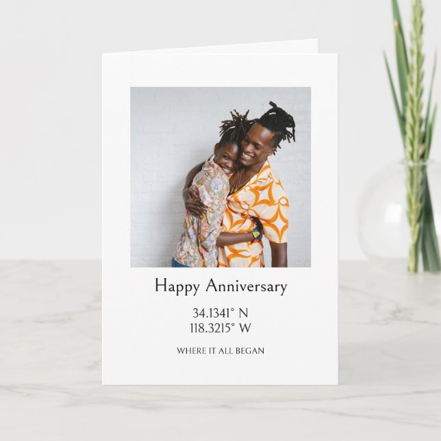 Cartão Foto com Coordenadas GPS Personalizada (Frente)