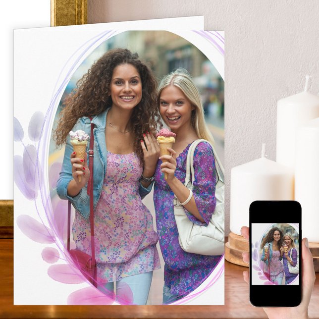 Cartão Foto com Moldura de Folha de Água para Qualquer Oc (Criador carregado)