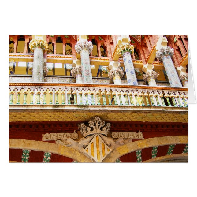 Cartão Foto da Arquitetura Colorida da Espanha Barcelona (Frente Horizontal)