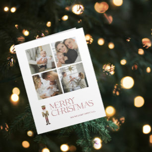 Cartão Foto da Família Moderno Nutcracker Feliz Natal 4
