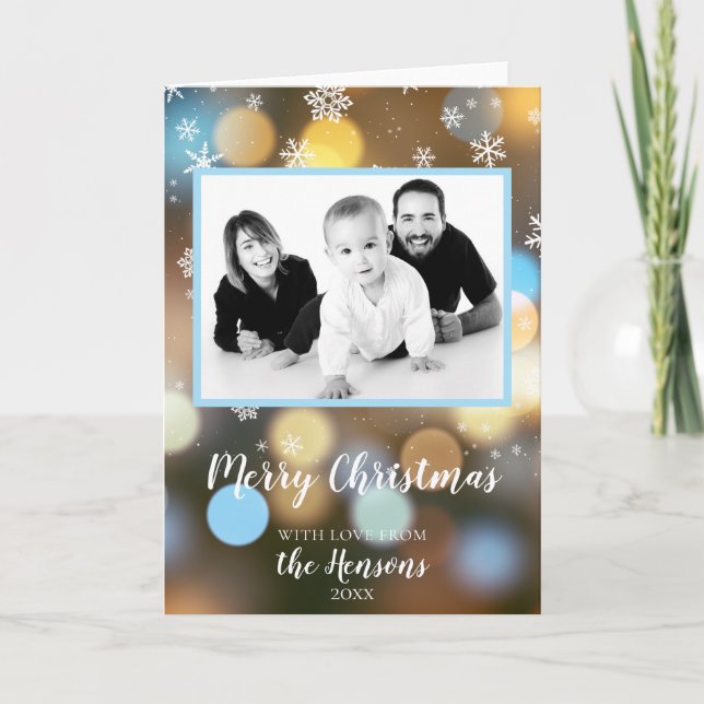 Cartão Foto da Família Personalizável do Livro de Natal (Frente)