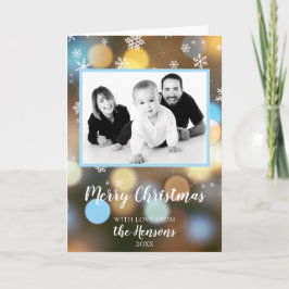 Cartão Foto da Família Personalizável do Livro de Natal