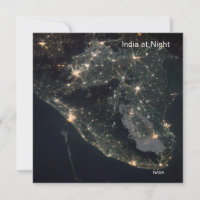 Foto da NASA ISS na Índia à noite