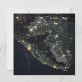 Cartão Foto da NASA ISS na Índia à noite