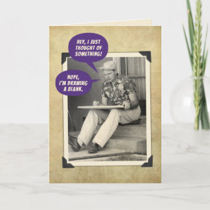 Cartão Foto da Vintage engraçada - Desenhando um Vazio E