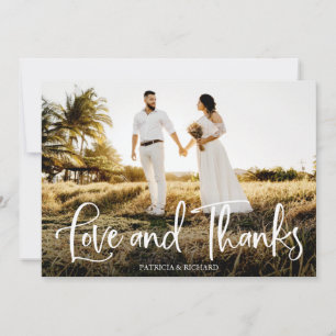 Cartão Foto de Agradecimento de Casamento Fofa de Amor e