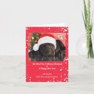 Cartão Foto de animal de estimação personalizada Natal Am