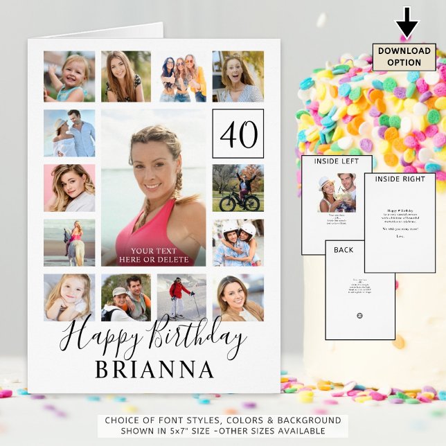 Cartão Foto De Aniversário 15 Qualquer Idade Personalizad (Criador carregado)