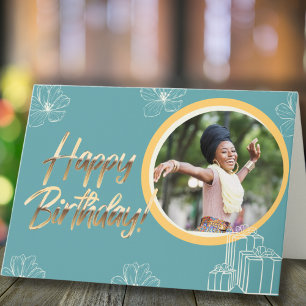 Cartão Foto de aniversário da Chic Bliss