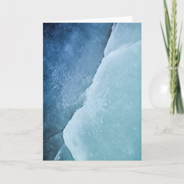 Cartão Foto de Arte de Gelo Turquoise Abstrato (Frente)