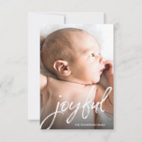 Foto de Bebê Personalizada Joyful Script natal