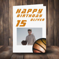 Foto de Bola de Basquetebol Menino Feliz Aniversár