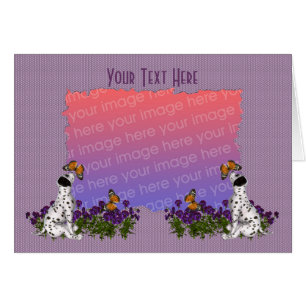 Cartão Foto de Borboletas de Puppy Dalmaciano