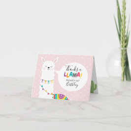 Cartão Foto de Cacto Lhama Rosa Beije Obrigado