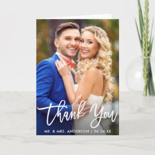 Cartão Foto de Casamento de Script de Pincel Moderno Folh