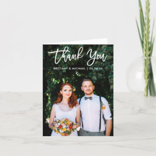 Cartão Foto de Casamento de Script de Pincel Moderno - Ob