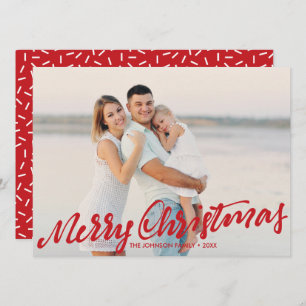 Cartão Foto de Cheio de Natal Simplesmente Feliz   Vermel