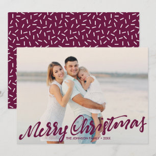 Cartão Foto de Cheio de Natal Simplesmente Feliz  Vinho t